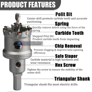 <span class=keywords><strong>Tungsten</strong></span> <span class=keywords><strong>carbide</strong></span> Tipped lỗ cắt TCT lỗ thấy với titan mạ thí điểm khoan <span class=keywords><strong>bit</strong></span> cho kim loại thép không gỉ Nhựa - Product Image 5