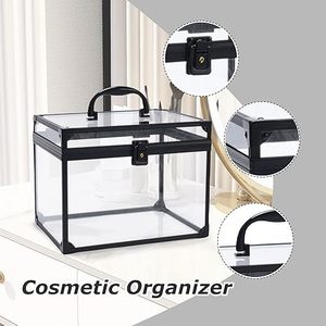 Công Suất Lớn Vương Miện Rõ Ràng Acrylic Mỹ Phẩm Trường Hợp Du Lịch Trang Điểm Công Cụ Hộp OEM/ODM Hỗ Trợ Cho Các Nghệ Sĩ Hiển Thị Train Vệ Sinh Cá Nhân Sử Dụng - Product Image 2