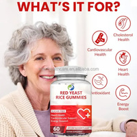 Gummies à la levure de riz rouge, extrait de Coq10, supplément gommeux à la levure de riz rouge de marque privée