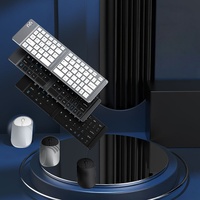919S Keyboard dan Mouse Lipat Bluetooth Combo Ultra Tipis Portabel Nirkabel Isi Ulang untuk Tablet Laptop Smartphone Windows
