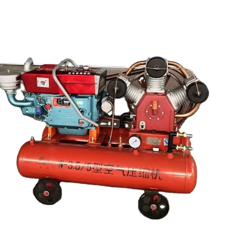 Compressore d'aria diesel industriale del W-3.5/5 di estrazione mineraria portatile del compressore d'aria del pistone per il trapano da roccia