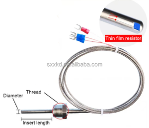 温度センサーM6/M8スレッド500m OEM/ODMサポートカスタマイズされた<span class=keywords><strong>PT100</strong></span>/<span class=keywords><strong>PT1000</strong></span> <span class=keywords><strong>RTD</strong></span> K熱電プローブ - Product Image 3