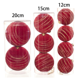 Boules de Noël floquées en velours pour décorations suspendues de sapin de Noël - Product Image 3