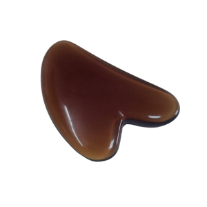 Glossy Tea-Color Resin Gua Sha Board, Heart Design Skin Care Scraper for Relaxation - Product Image 2