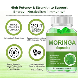 Suplemento orgánico semillas de moringa precios Extracto OEM slimminge moringa y extracto de cúrcuma cápsula de gel blando - Product Image 3