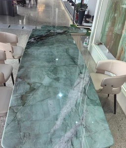 Lussuoso Tavolo <span class=keywords><strong>da</strong></span> Bar Regolabile in Metallo con Smeraldo Bada, Arredamento in Pietra di Alta Gamma Personalizzato per Ville, OEM di Luca - Product Image 4