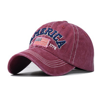 Gorra de Béisbol Clásica Estilo Vintage Desgastada con Bordado 3D de la Bandera de EE. UU., Gorra Deportiva