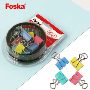 Foska25mmオフィスステーショナリーオフィスバインダーとペーパークリップ用の金属製カラフルバインダークリップバインダークリップフォルダー