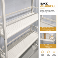 Étagère de rangement en métal robuste avec structure en acier, panneaux renforcés, garde-corps de sécurité, design gain de place pour la maison, le garage, le bureau