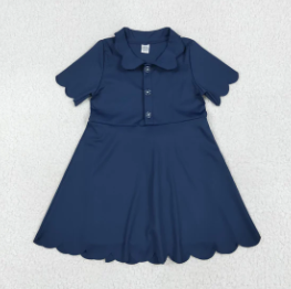 Vestido deportivo tipo polo con falda para niñas, color rosa intenso, para yoga y actividades de verano. - Product Image 4