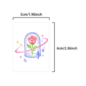 Autocollants <span class=keywords><strong>de</strong></span> tatouage temporaire colorés dessin animé belles <span class=keywords><strong>fleurs</strong></span> tatouage étanche adapté au visage bras et jambes - Product Image 5
