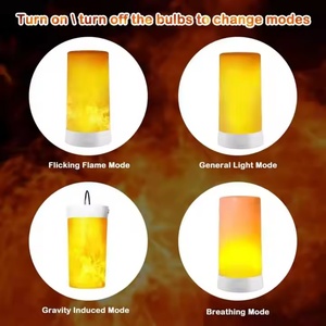 Contemporary <b>LED</b> Flame Effect Night Light Decoration Remote Control SMD Light Magnetic USB Charging Bedroom Dimmable <b>Battery</b> - Product Image 4