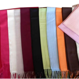 50CC86 100% Len Chải Trung Quốc Màu Đỏ waterwave fringe Scarf ném chăn - Product Image 1