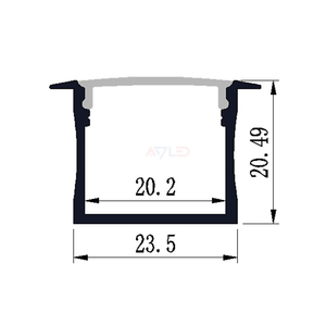 23*20มม. 6063 T5อลูมิเนียมอัลลอยด์แบบแบนเครื่องกระจายแสง PMMA ที่ทนทานครอบคลุมโปรไฟล์อลูมิเนียม LED 1เมตร - Product Image 2