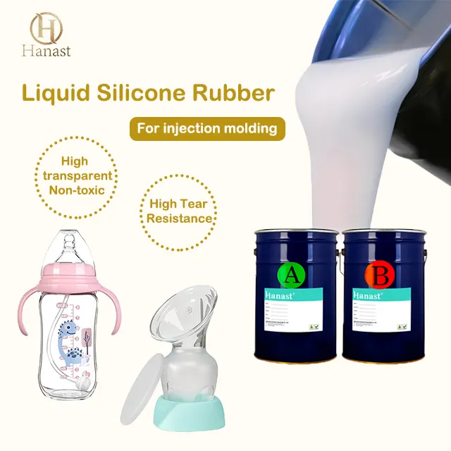 ベビーカップ、乳首、給餌セット注入用の高透明食品グレードシリコーン液体ゴム防水LSR