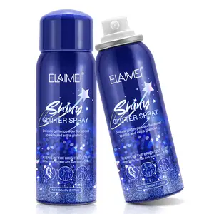 ELAIMEI Body Glitter Shiny Spray For Hair Shimmer Spray Body Highlight Glow Cosmetic Spray