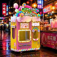 Machine à vendre des barbes à papa automatiques, machine à barbes à papa commerciale en libre-service pour les parcs d'attractions
