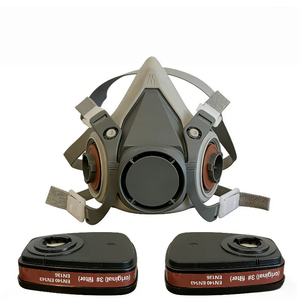 High Quality CE certified For 6200 Reusable Half <b>Face</b> Respirator Eco-Friendly Double Tank Gas Mask Ear-loop Washable - Product Image 5