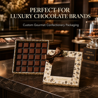 Boîte à chocolat personnalisée en gros avec couvercle et base, emballage de chocolat avec fenêtre transparente, logo personnalisé
