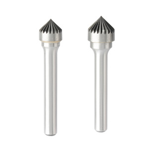 Fraise à découper droite à pointe en carbure, conique à 90 degrés, pour usinage CNC du métal, non revêtue, brillante - Product Image 1
