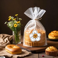 Pour la petite fleur blanche transfrontalière merci papier enduit UV étanche autocollants d'étanchéité boîte-cadeau emballage étiquettes faites à la main