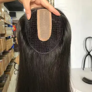 Amara fast shipping toupee for woman human hair 100% raw virgin Brazilian silk base hair topper for women mono hair toupees