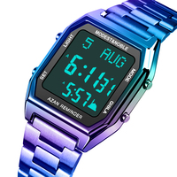 Montres personnalisées avec logo, montres carrées pour hommes de haute qualité, étanches, à LED, montres numériques arabes de luxe pour hommes