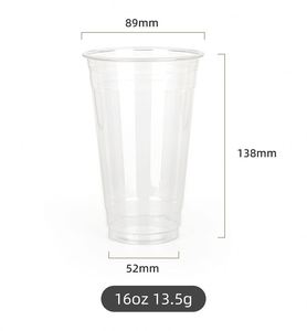 Custom Logo Single Wall 89mm U-Shaped 300 360 400 500 700 PET Cold <b>Drinks</b> Disposable <b>Plastic</b> Milk Tea Cups with Lids and <b>Straws</b> - Product Image 4
