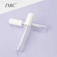 Tube de crayon à lèvres transparent en forme de capsule de 7 ml avec pinceau fin, tube de gloss à lèvres givré, tube d'eye-liner liquide, vente en gros