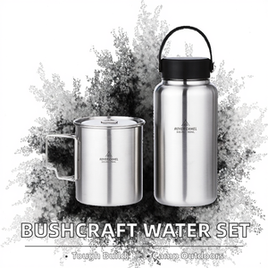 Tiartisan Outdoor Bushcraft Boiler da campeggio 1050ml <span class=keywords><strong>in</strong></span> <span class=keywords><strong>acciaio</strong></span> <span class=keywords><strong>inox</strong></span> bottiglia d'acqua a parete singola 750ml borsa per tazza nidificata - Product Image 3