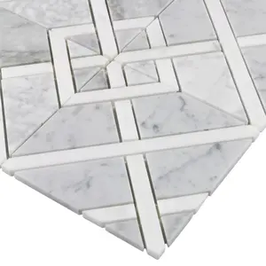 Piastrelle backsplash decorative per bordi antichi con motivi a mosaico in marmo naturale per pareti e pavimenti