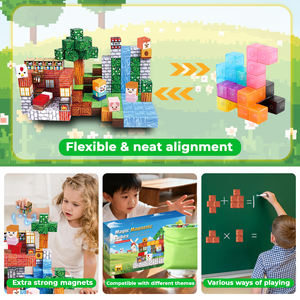 <span class=keywords><strong>Cubes</strong></span> de construction magnétiques en plastique 200PCS Constructions Jouets pour enfants> 14Y STEM Montessori Jouet empilable - Product Image 5