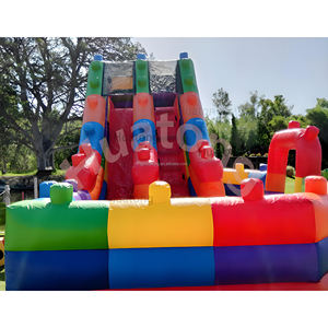 Ticari PVC Su Geçirmez Kiralık Parti Oyun Evi Kaydıraklı Kombinasyon Çizgi Film Renkli Zıplama Evi Çocuklar İçin Atlama Şatosu - Product Image 3