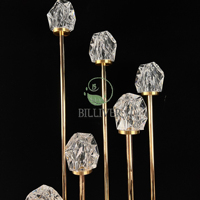 10 têtes diamant route Guide doré Iceberg flamme scène lumière pièce maîtresse mariage scène lieu fête d'anniversaire décorations en gros