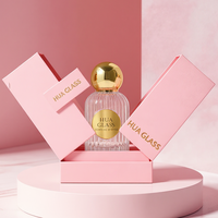 Flacon de parfum en verre noir de luxe vide de 50 ml et 100 ml avec étiquette personnalisée, pour peinture, couleur, cosmétiques, avec bouchon en plastique et emballage en boîte