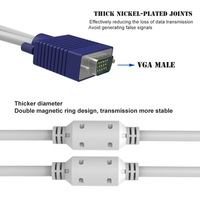 Répartiteur en Y VGA mâle vers 2 femelle, câble adaptateur de moniteur, un Point, deux Y, câble Vga pour projecteur, prix d'usine