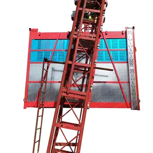 Double Cages 2t Capacity Sc200/200 Series Curved Or Inclined Construction Building Hoist