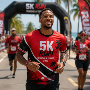 Camiseta Personalizada para Evento de Carrera de 5k en el Caribe, Camiseta Deportiva Sublimada para Maratón, Carrera Divertida, Secado Rápido, Camiseta para Equipo de Carrera - Product Image 2