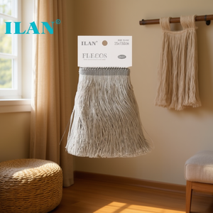 Passamaneria decorativa con frange Ilan Fleco 15x150cm grigia in poliestere per abbigliamento e decorazioni per la casa - Product Image 3