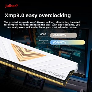 Memoria RAM DDR5 para Computadora de Escritorio, 16G 5600 6000, Juego de 32G, Diseño de Franja Blanca - Product Image 3