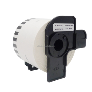 Etiquetas continuas de alta calidad para Brother <span class=keywords><strong>QL</strong></span> <span class=keywords><strong>800</strong></span>, pegatina impermeable negra personalizada, carrete térmico directo para supermercado, permanente - Product Image 5