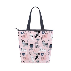 Fabricant professionnel de sacs en toile imprimés sur mesure avec motif de chat mignon, sac à main personnalisé, sacs à main tendance pour femmes en vente - Product Image 2