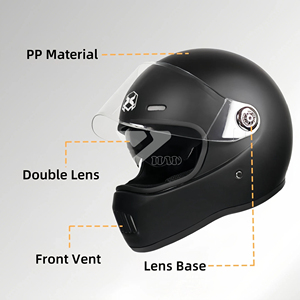 Nouveau ABS unisexe Flip moto casques LED feu arrière visage ouvert casque tête <span class=keywords><strong>garde</strong></span> DOT approuvé fermeture à dégagement rapide double tout - Product Image 2