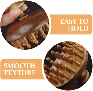 Cepillo para el Cabello Multifuncional Portátil con Logotipo Personalizado para Hombres y Mujeres, Peine de Madera para Masaje del Cuero Cabelludo, Cepillo de Sándalo para el Cuidado del Cabello - Product Image 2