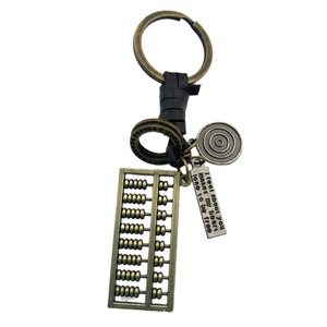 Llavero de bronce antiguo con diseño de <span class=keywords><strong>ábaco</strong></span>, amuleto metálico vintage tejido a mano - Product Image 2