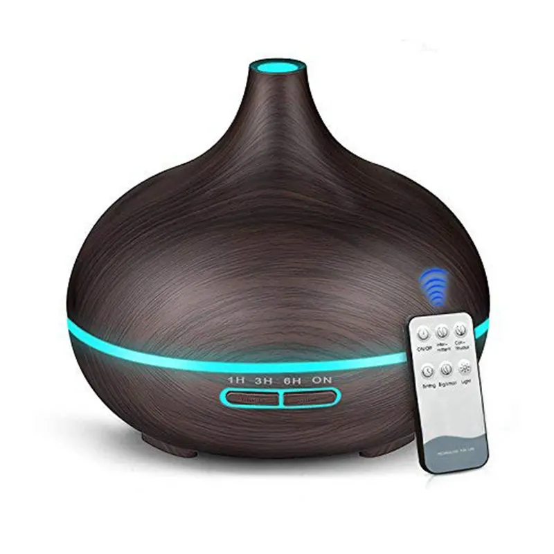 Konka — purificateur d'arôme électrique, avec télécommande, huile essentielle en bois, humidificateur d'air de couleur avec 7 Led, 500ml