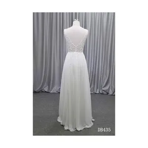 सुंदर रेशम सफेद सज्जित जाल फीता कपड़े शादी की पोशाक के लिए महिलाओं