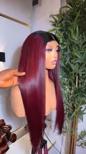 วิกผมบ๊อบยาวแบบโปร่งใส 26 นิ้ว สี 1B/99J  ทำจากผมเวียดนามแท้ ความหนาแน่น 250%  แบบ Double Drawn  พร้อมเชือกผูกด้านหน้าแบบ 5x5 - Product Image 4