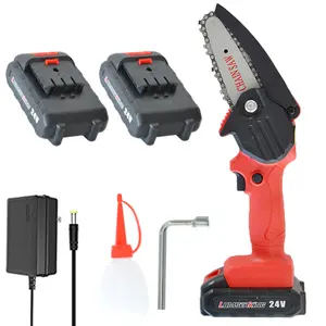 Hand-Held Portable Cordless Mini 4-Inch Batterij Elektrische Kettingzaag 21V Snoeien Kettingzaag