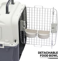 Pawise Boîte à air multifonctionnelle en plastique rigide pour animaux de compagnie avec verrouillage de sécurité Ventilation pour chenil pour chien et chat avec panneau et roues